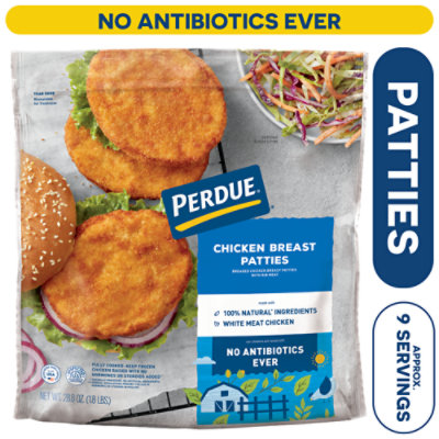 PERDUE Chicken Breast Patties Fully Cooked Frozen Meal - 28.8 Oz - Image 2