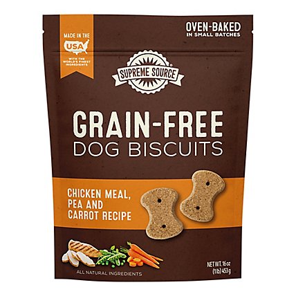 Supreme Source Dog Biscuits Grain Free Chicken Meal And Carrot Bag - 16 Oz - Image 1
