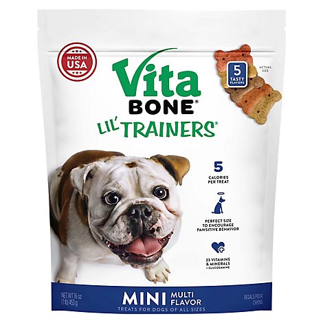Vita Bone Lil Trainers Dog Treats Biscuits 5 Tasty Flavors - 16 Oz