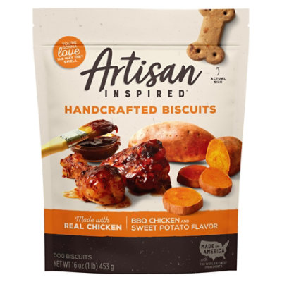 Artisan Inspired BBQ Chicken Sweet Potato Biscuits Soft Dog Treats Pouch 16 Oz albertsons