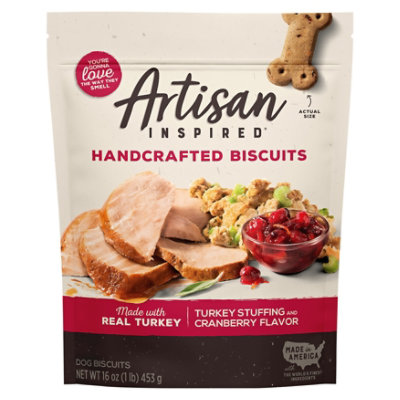 Vita Bone Artisan Inspired Biscuit Soft Dog Treats Turkey Stuffing 