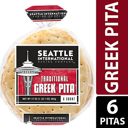 Seattle International Baking Company Pita Greek Traditional White - 17 Oz - Image 1