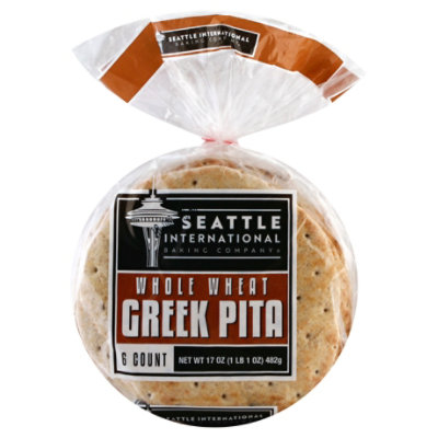 Seattle International Greek Pita Wheat - 17 Oz