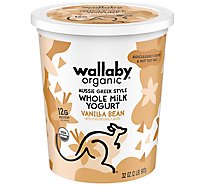 Wallaby Whole Milk Yogurt Organic Aussie Greek Style Vanilla Bean - 32 Oz