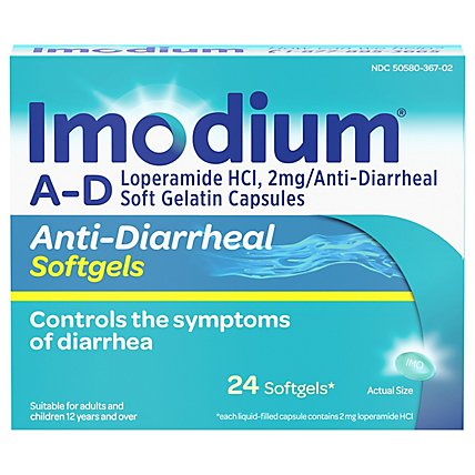 Imodium Anti-Diarrheal Softgels - 24 Count - Image 2