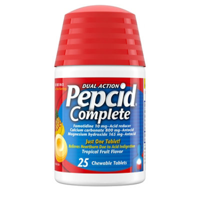 Pepcid Complete Chews Tropical Fruit Tablets - 25 Count