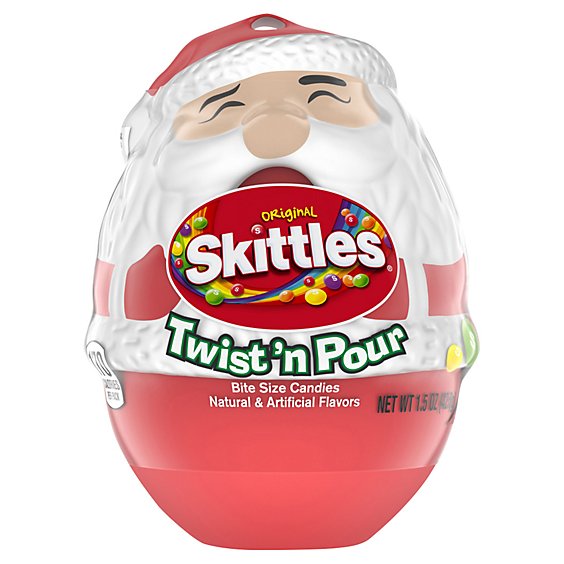 Skittles Candy Christmas Original Santa Twist n Pour - 1.5 Oz