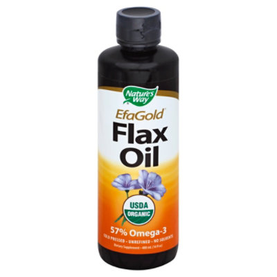 Natures Way Flax Oil Organic - 16 Oz
