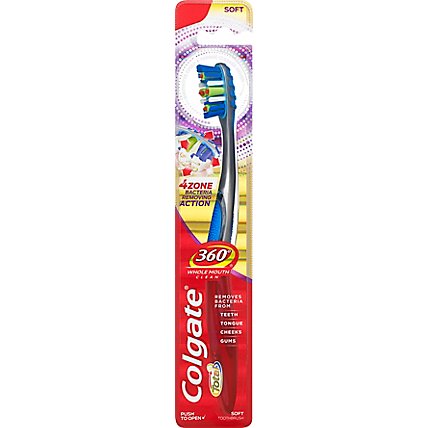 Colgate 360 Whole Mouth Clean Toothbrush 4 Zone Soft - 1 Count - Image 2