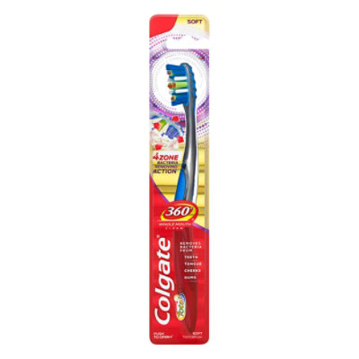 Colgate 360 Whole Mouth Clean Toothbrush 4 Zone Soft - 1 Count