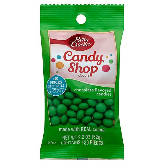 Betty Crocker Candy Shop Decors Chocolate Flavored Candies Green - 2.2 Oz