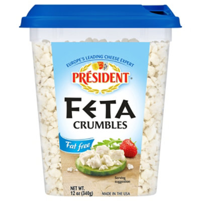 President Feta Plain Fat Free Crumbled - 12 Oz - Image 3