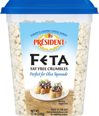 President Feta Plain Fat Free Crumbled - 12 Oz - Image 6