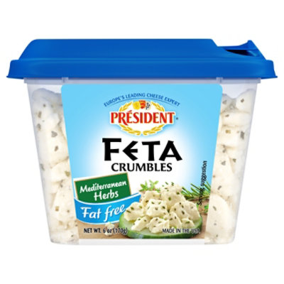 President Fat Free Feta Crumbles - 6 Oz