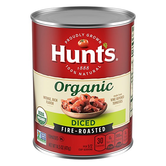 Hunt's Organic Fire Roasted Diced Canned Tomatoes - 14.5 Oz