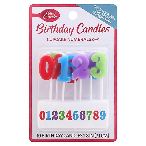Betty Crocker Candles Cupcake Numbers 0 To 9 - 10 Count