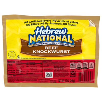 Hebrew National Beef Knockwurst - 12 Oz