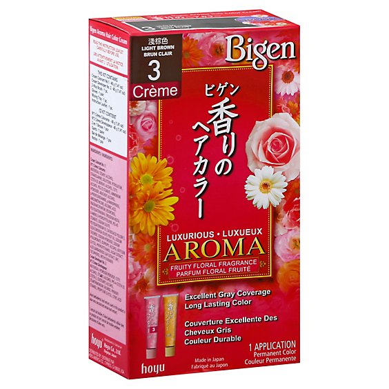 Aroma Hair Color Cream No.3 Light Brown - 2.82 Oz