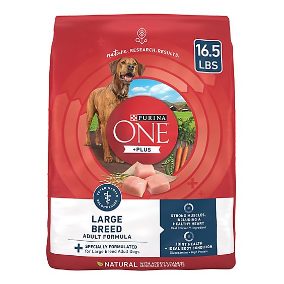 Purina One +Plus Chicken Dry Dog Food - 16.5 Lb