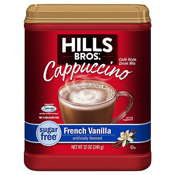 Hills Brothers. Cappuccino Drink Mix Sugar Free French Vanilla - 12 Oz