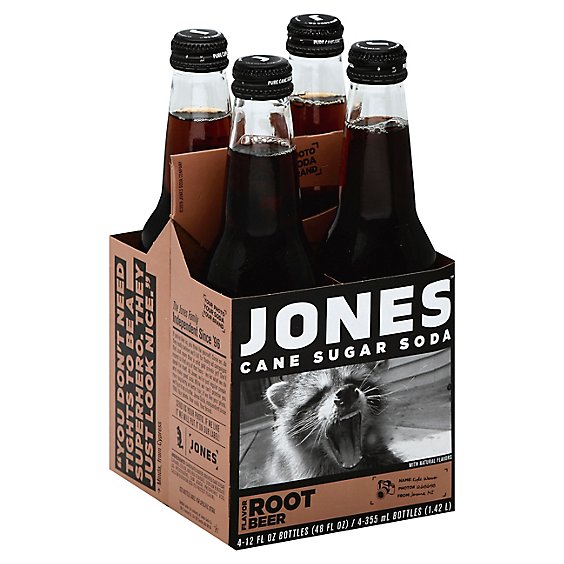 Jones Root Beer Soda - 4-12 Fl. Oz.