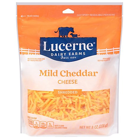 Lucerne Cheese Yellow Cheddar Shredded- 8 Oz