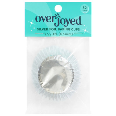 Overjoyed Silver Foil Baking Cups 2.5 Inch - 32 Each - Image 1