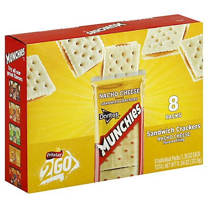 MUNCHIES Crackers Sandwich Nacho Cheese Flavored - 8-1.38 Oz - Image 2