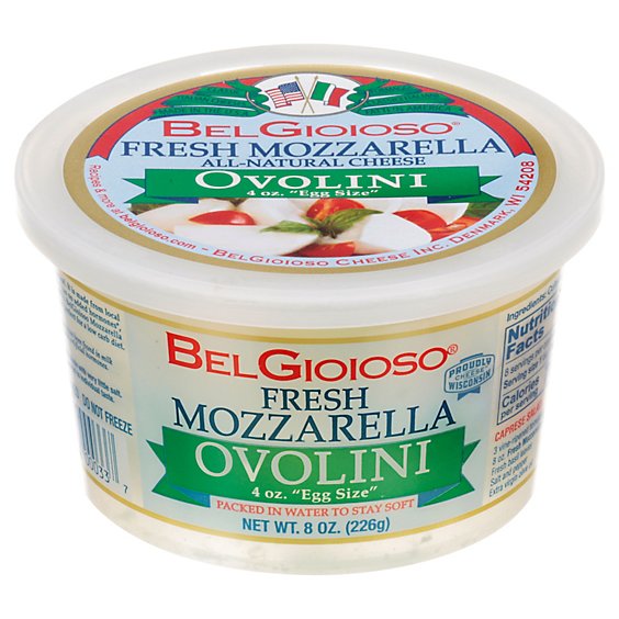 BelGioioso Fresh Mozzarella Cheese Ovolini Cup - 8 Oz