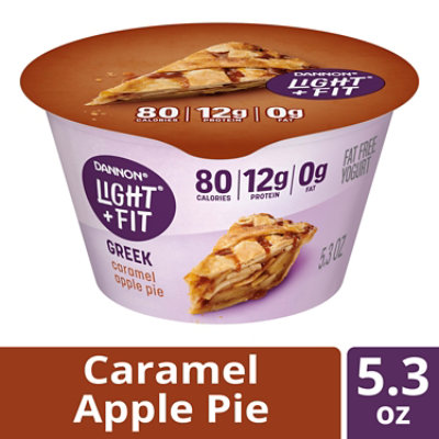 Light + Fit Greek Caramel Apple Pie Nonfat Gluten Free Yogurt - 5.3 Oz - Image 1