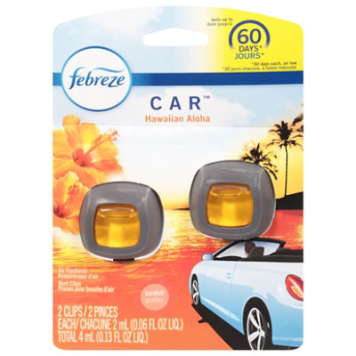 Febreze CAR Air Freshener Vent Clip Hawaiian Aloha - 2-0.6 Fl. Oz.