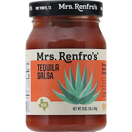 Mrs. Renfros Gourmet Salsa Medium Tequila Jar - 16 Oz - Image 2
