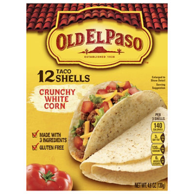 Old El Paso Taco Shells Crunchy White Corn Box 12 Count - 4.6 Oz - Image 2