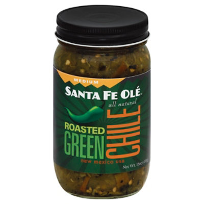 Santa Fe Ole Medium Roasted Green Chile Jar - 16 Oz