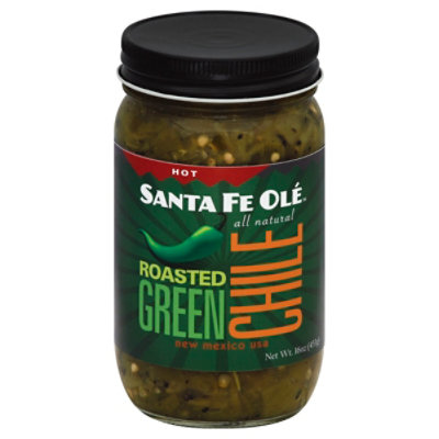 Santa Fe Ole Hot Roasted Green Chile Jar - 16 Oz - Image 1