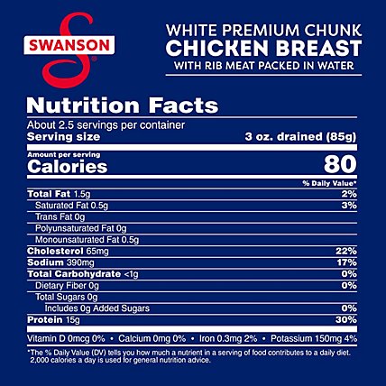 Swanson Chicken Breast Premium Chunk White - 9.75 Oz - Image 2