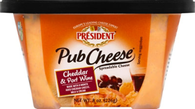 President Pub Cheese Spreadable Cheese Cheddar & Port Wine - 8 Oz - Image 2