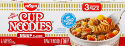 Nissin Cup Noodles Ramen Noodle Soup Beef Flavor - 3-2.25 Oz - Image 2