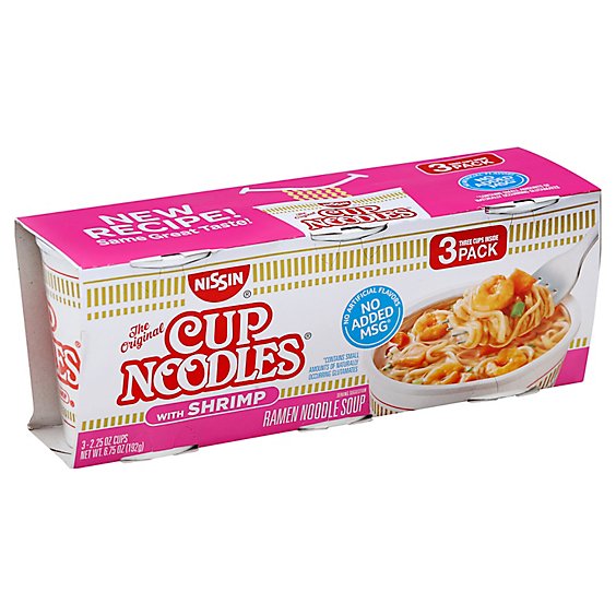 Nissin Cup Noodles Ramen Noodle Soup With Shrimp - 3-2.25 Oz