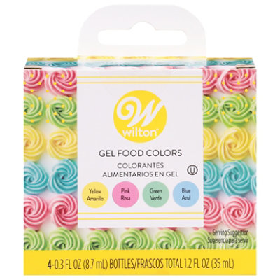 Wilton Food Colors Gel Pink Yellow Green Blue - 1.2 Fl. Oz. - Image 2