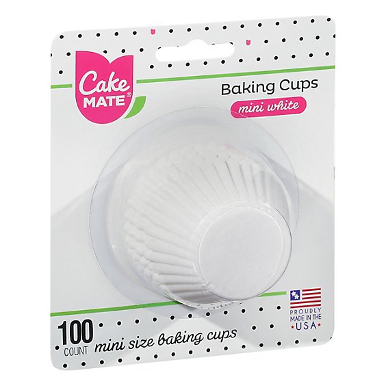 Cake Mate Baking Cups White Mini - 100 Count