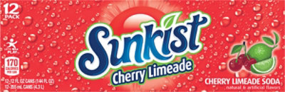 Sunkist Cherry Limeade Soda Cans - 12-12 Fl. Oz. - Image 6