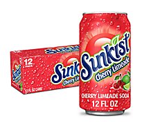 Sunkist Cherry Limeade Soda In Can - 12-12 Fl. Oz.