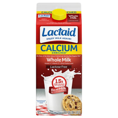 Lactaid Whole Milk With Calcium - Half Gallon