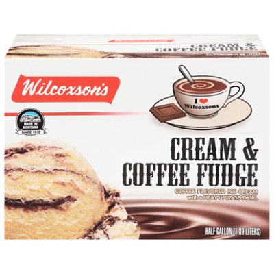 Wilcoxson's Cream & Coffee Fudge Ice Cream - 0.5 Gallon - Image 1