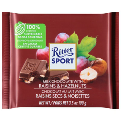 Ritter Sport Chocolate Milk Raisins & Hazelnuts - 3.5 Oz - Image 3