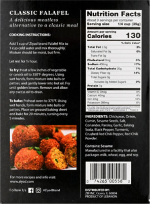 Ziyad Mix Falafel Vegetable Burger - 12 Oz - Image 6