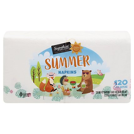 Signature SELECT/Home Napkins 1-Ply Seasonal Summer Wrapper - 120 Count - Image 3