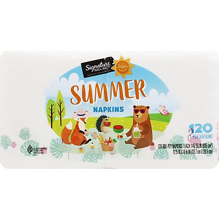 Signature SELECT/Home Napkins 1-Ply Seasonal Summer Wrapper - 120 Count - Image 2