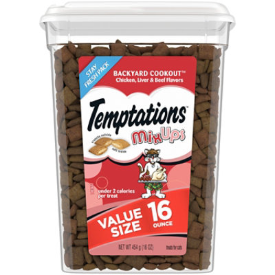 Temptations MixUps Backyard Cookout Flavor Crunchy and Soft Adult Cat Treats -16 Oz